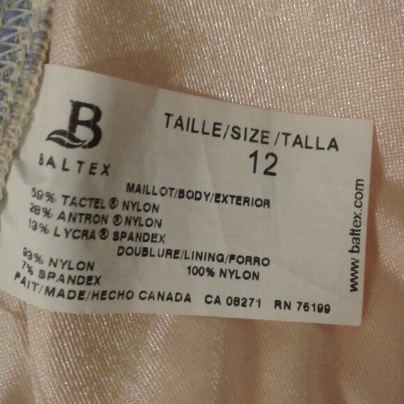 Baltex Size 12 Womens Striped Halter Bikini Top Nylon Spandex Purple New - Picture 5 of 5